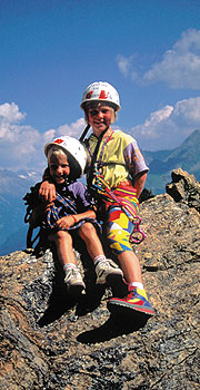 Children on a mountain